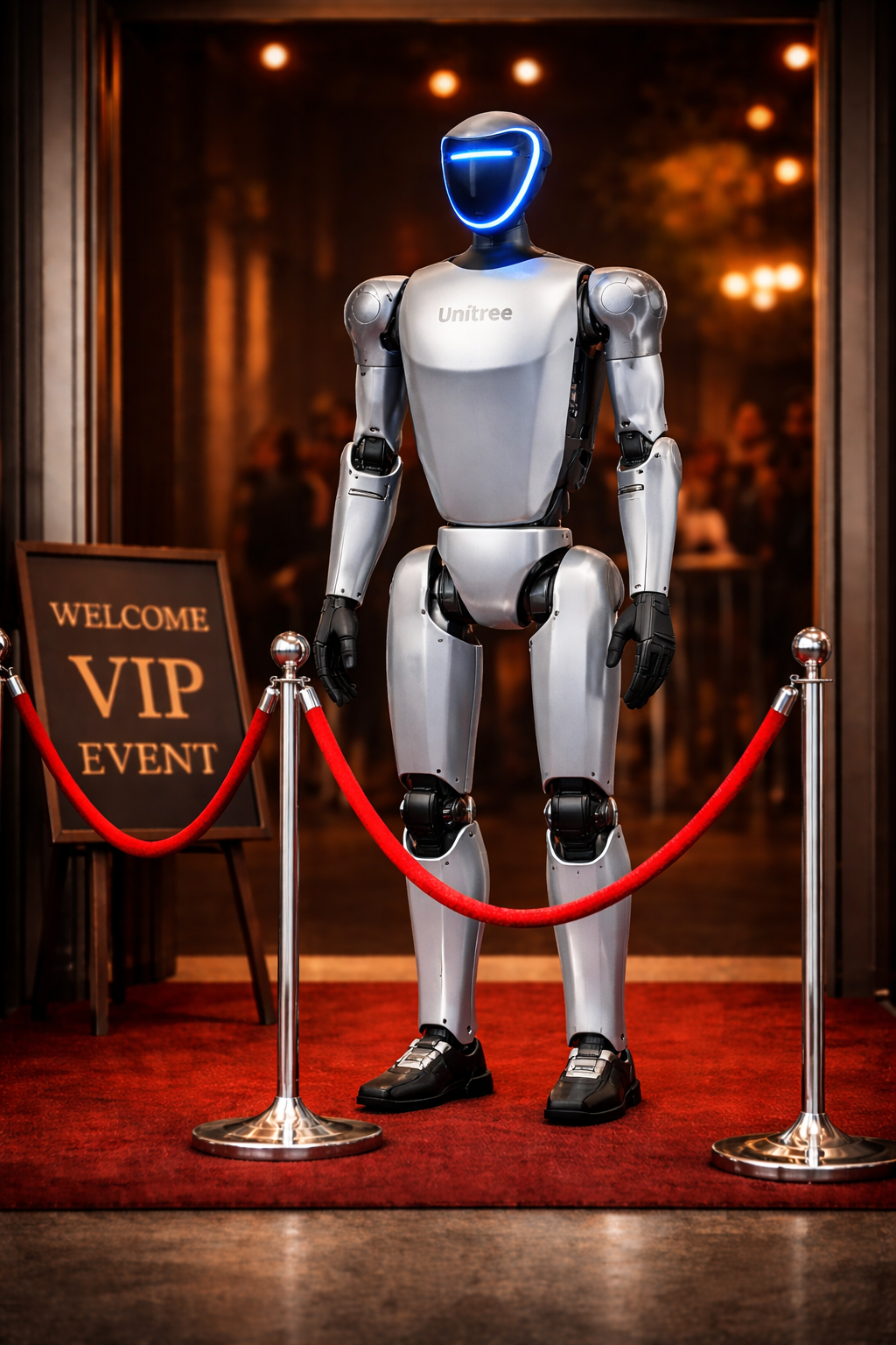 Robot humanoidalny Unitree G1 na targach i evencie firmowym